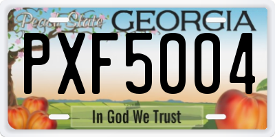GA license plate PXF5004
