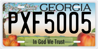 GA license plate PXF5005