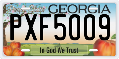 GA license plate PXF5009
