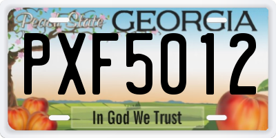 GA license plate PXF5012
