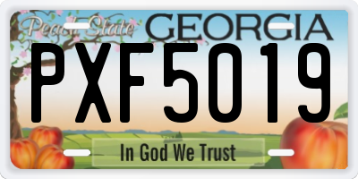 GA license plate PXF5019