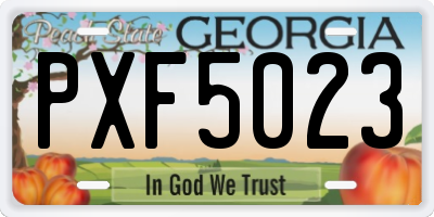GA license plate PXF5023