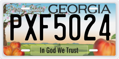 GA license plate PXF5024