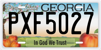 GA license plate PXF5027