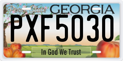 GA license plate PXF5030
