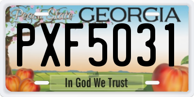 GA license plate PXF5031