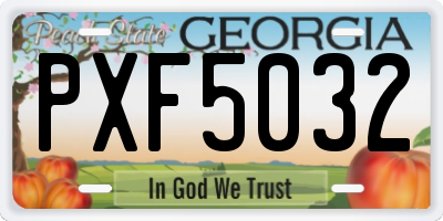 GA license plate PXF5032