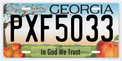 GA license plate PXF5033