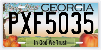GA license plate PXF5035
