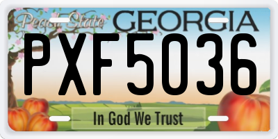 GA license plate PXF5036