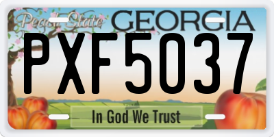 GA license plate PXF5037