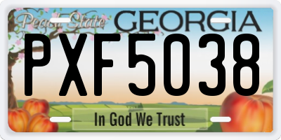GA license plate PXF5038