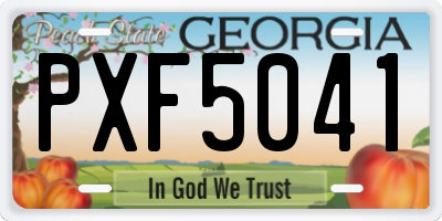GA license plate PXF5041