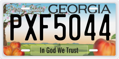 GA license plate PXF5044