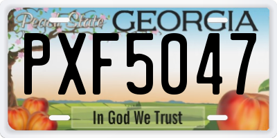 GA license plate PXF5047