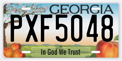 GA license plate PXF5048