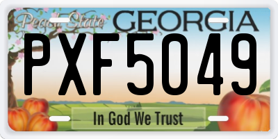 GA license plate PXF5049