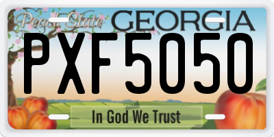 GA license plate PXF5050