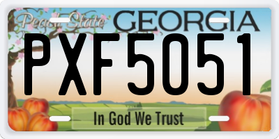 GA license plate PXF5051