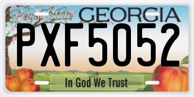 GA license plate PXF5052