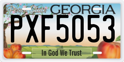 GA license plate PXF5053