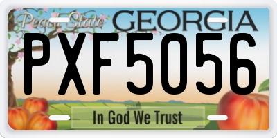 GA license plate PXF5056