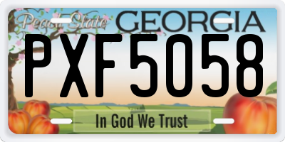 GA license plate PXF5058