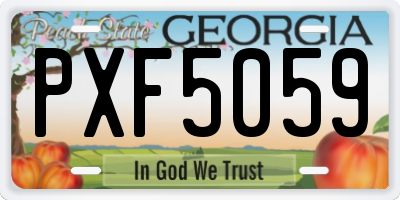 GA license plate PXF5059