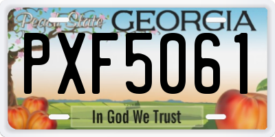 GA license plate PXF5061