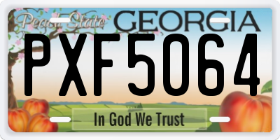 GA license plate PXF5064