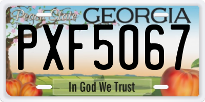 GA license plate PXF5067