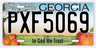 GA license plate PXF5069