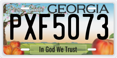 GA license plate PXF5073