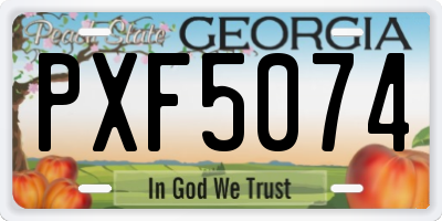 GA license plate PXF5074