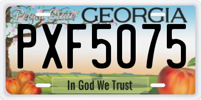 GA license plate PXF5075