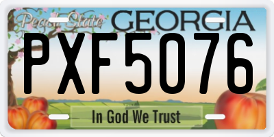 GA license plate PXF5076