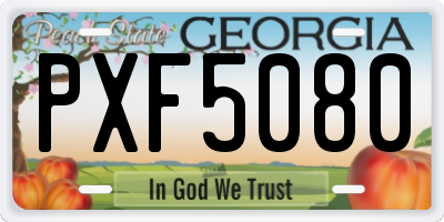 GA license plate PXF5080