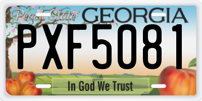 GA license plate PXF5081