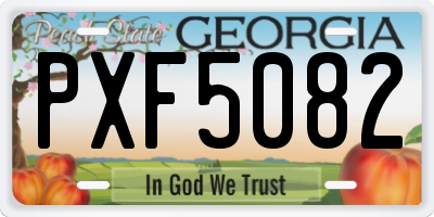 GA license plate PXF5082