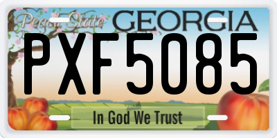 GA license plate PXF5085
