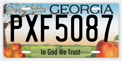 GA license plate PXF5087