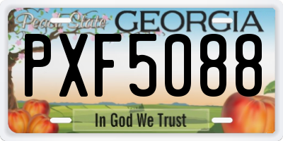 GA license plate PXF5088