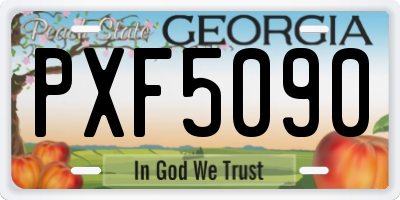 GA license plate PXF5090