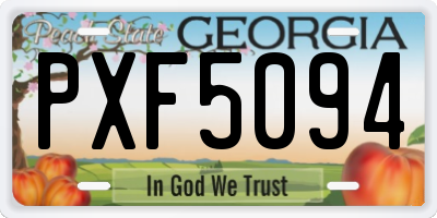 GA license plate PXF5094