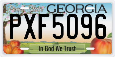 GA license plate PXF5096