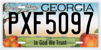 GA license plate PXF5097