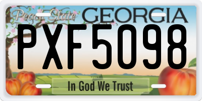 GA license plate PXF5098