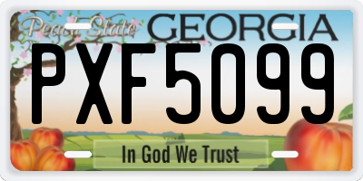 GA license plate PXF5099
