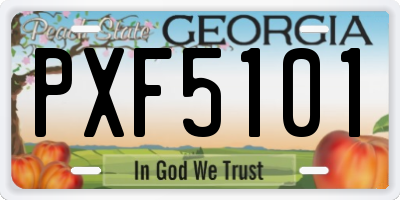 GA license plate PXF5101