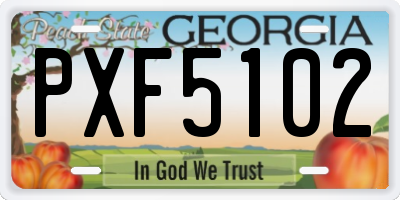 GA license plate PXF5102